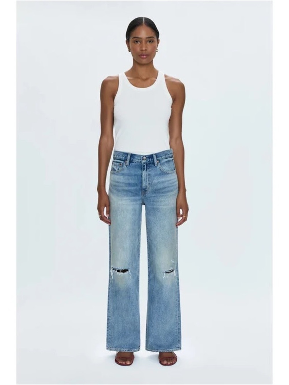 Pistola Hendrix Wide Leg Jeans in Apprentice Distressed size 27